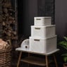 Curver opbergmand met deksel middel - wit - 28.7x38.6x17 cm