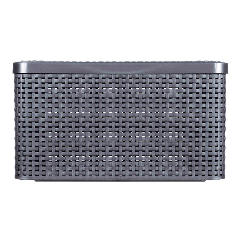 Curver opbergmand met deksel groot - grijs - 33x44.5x24.8 cm
