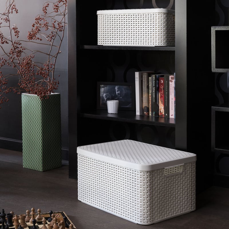 Curver opbergmand met deksel groot - wit - 33x44.5x24.8 cm