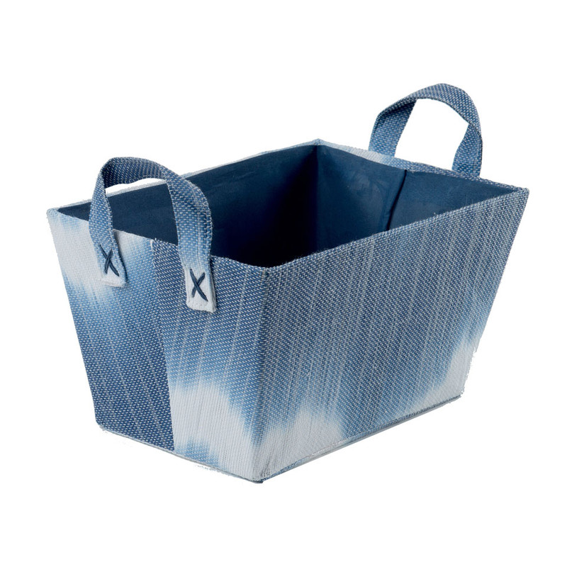 Compactor mand tie & dye - blauw - 32,5x21,5x17,5 cm