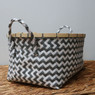 Compactor mand zigzag - grijs/wit - 41x32,5x20 cm