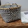 Compactor mand zigzag - grijs/wit - 41x32,5x20 cm