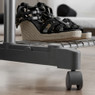 Compactor kledingrek met wieltjes en legplank - grijs