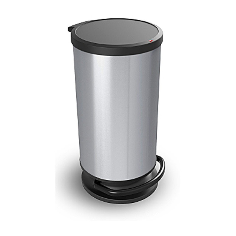 Rothoedaalemmer Paso  rond - 30 liter - zilver metallic