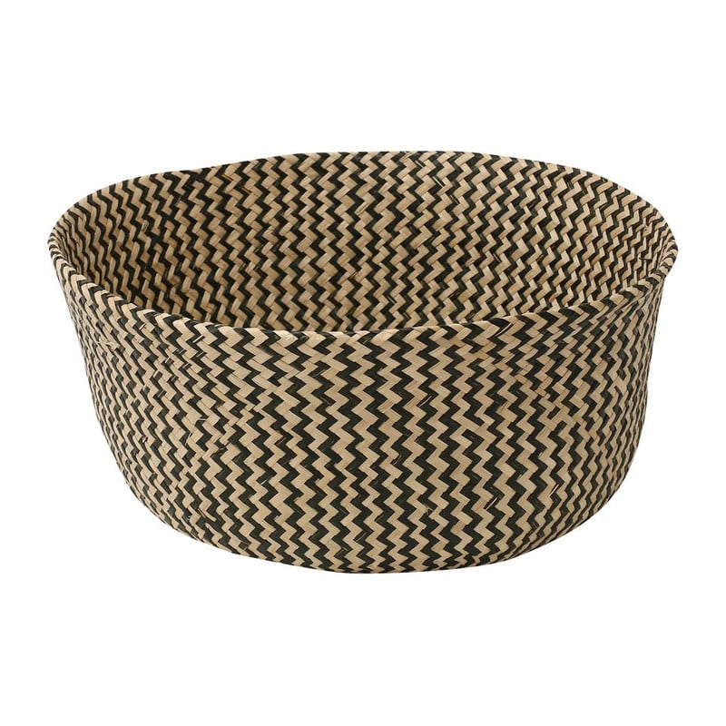 Buikmand zigzag geweven - 25x32 cm - beige/zwart