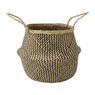 Buikmand zigzag geweven - 25x32 cm - beige/zwart