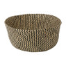 Buikmand zigzag geweven - 25x32 cm - beige/zwart