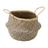 Buikmand zigzag geweven - 35x35 cm - beige/zwart