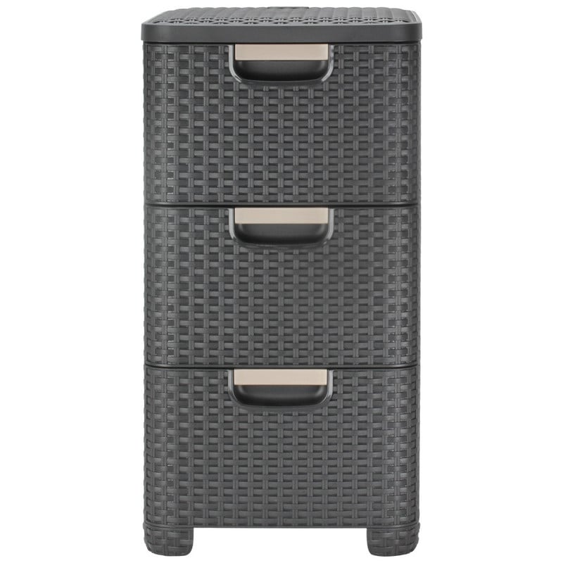 Curver style ladekast - 3x14 liter - antraciet