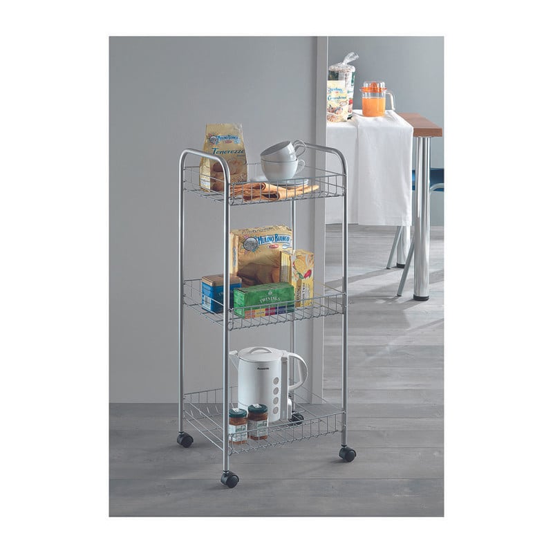 Metaltex keukentrolley Montreal - 3 etages - 34x34x85 cm