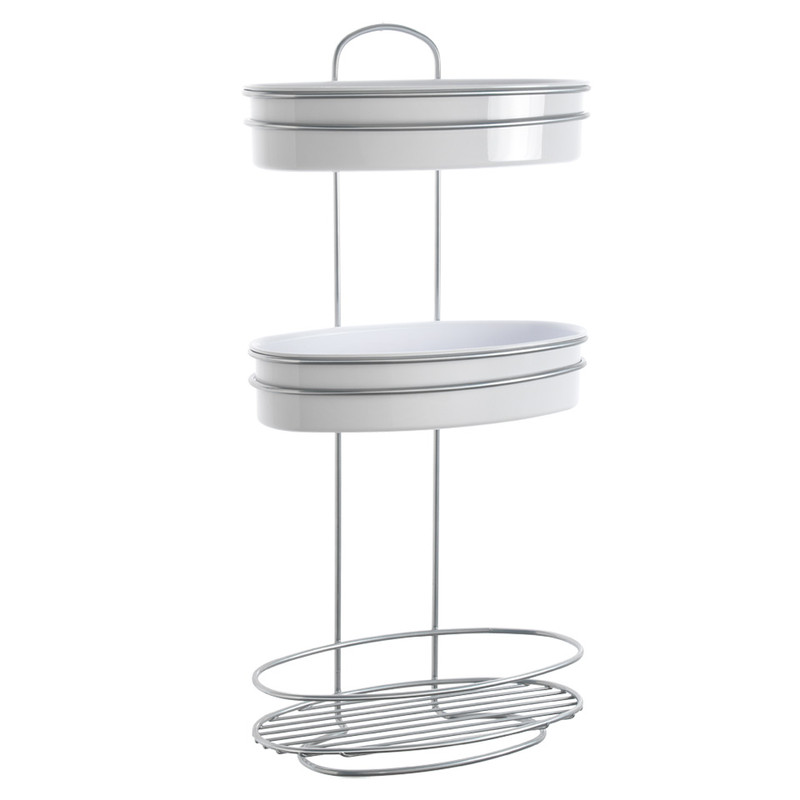 Metaltex orbit doucherek - 3 etages - wit/zilver