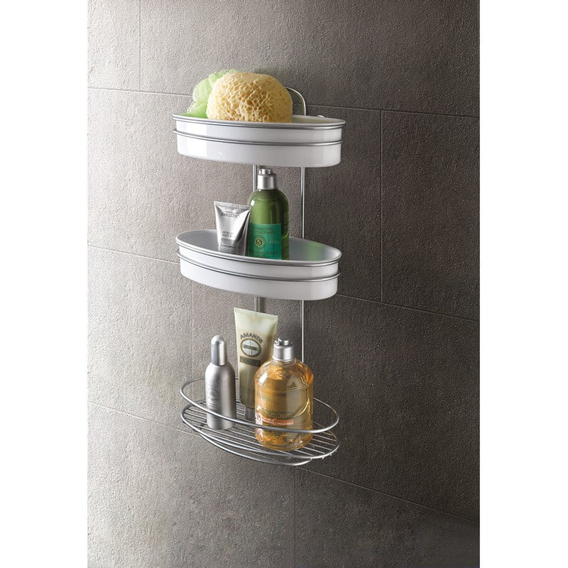 Metaltex orbit doucherek - 3 etages - wit/zilver