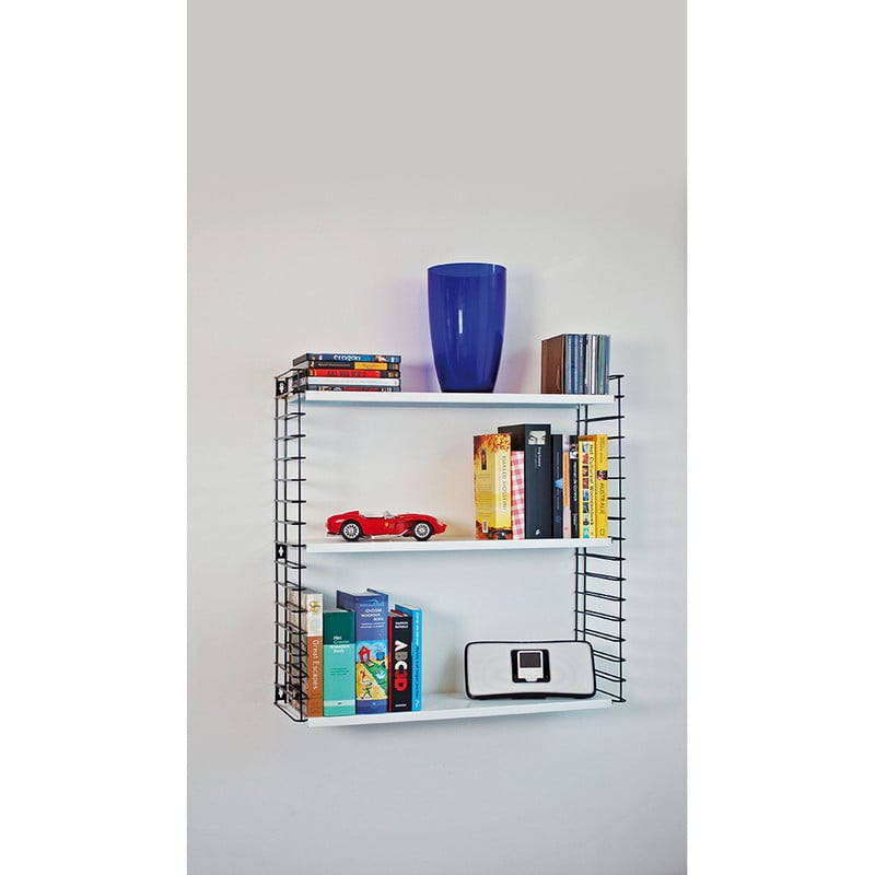 Tomado boekenrek retro - 3 etages - zwart/wit