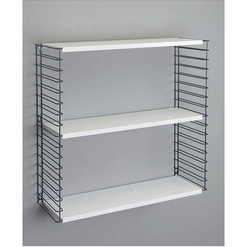 Tomado boekenrek retro - 3 etages - zwart/wit