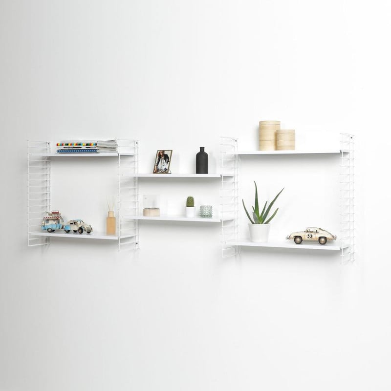 Tomado boekenrek retro - 3 etages - wit