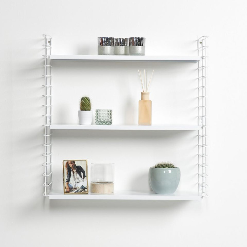 Tomado boekenrek retro - 3 etages - wit