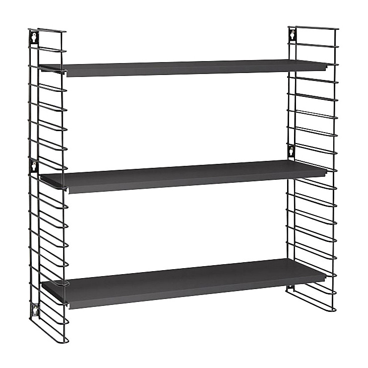 Tomado boekenrek retro - 3 etages - zwart