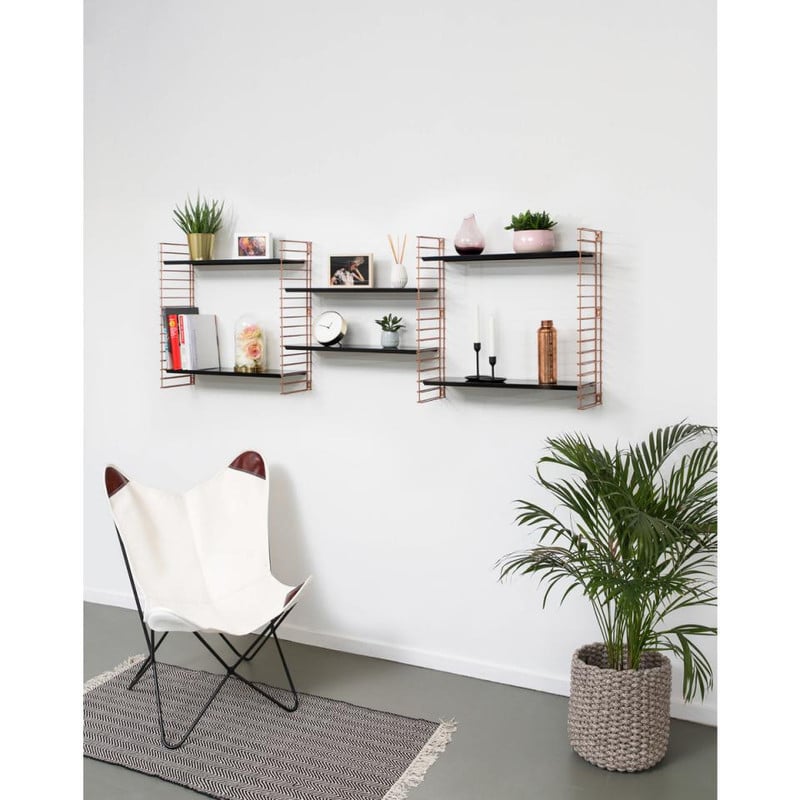 Tomado boekenrek 3 verdiepingen - koper/zwart