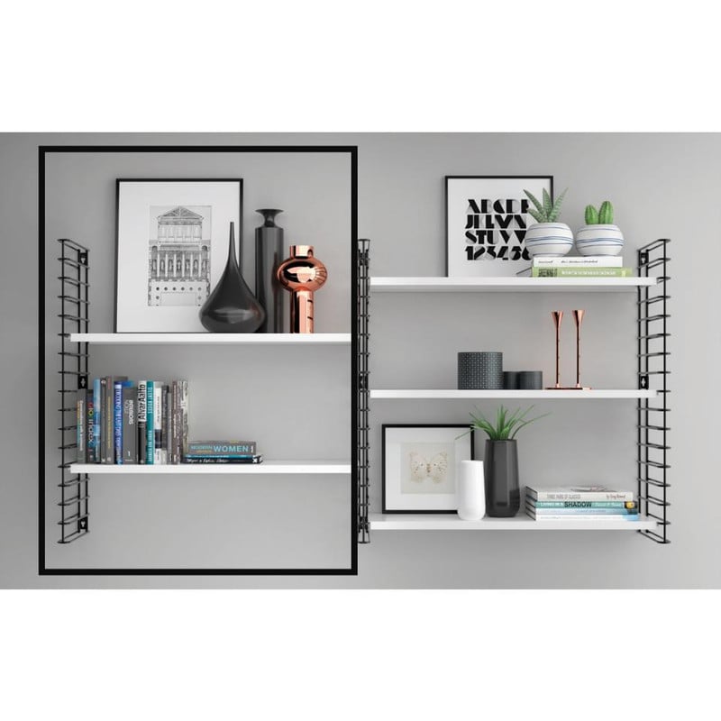 Tomado - boekenrekuitbreiding - zwart frame + witte planken