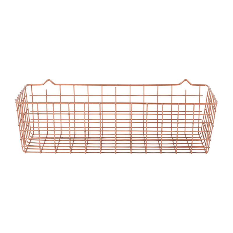 Metaltex opbergmandje - koperkleurig - 33x12x9 cm