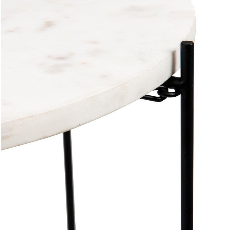 Agnetta bijzettafel rond - wit marmer - 41x47,5 cm