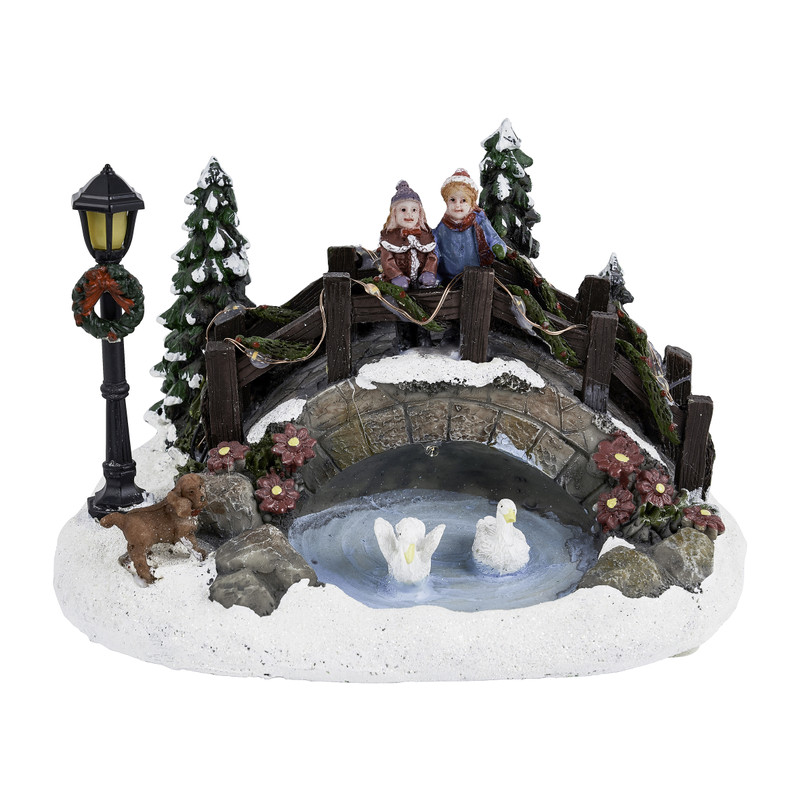 Verlichting wintertafereel - 18x12 cm 