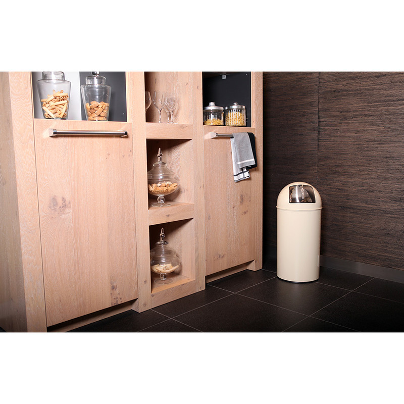 EKO pushcan afvalbak - 40 liter - crème