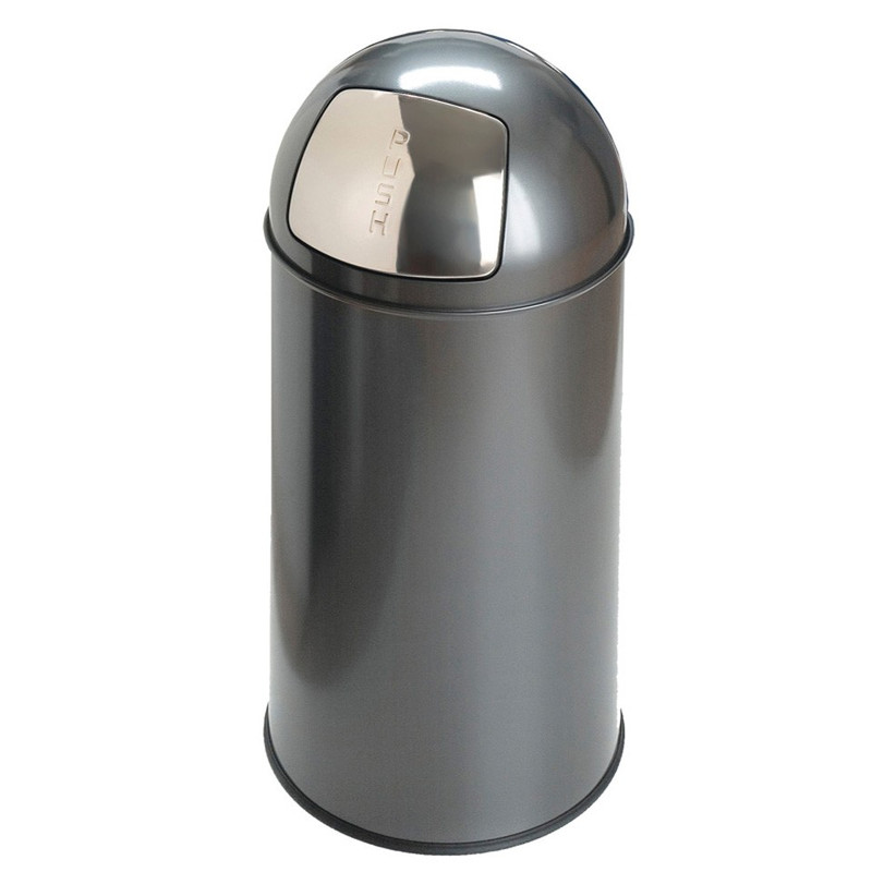 EKO pushcan afvalbak - 40 liter - grijs