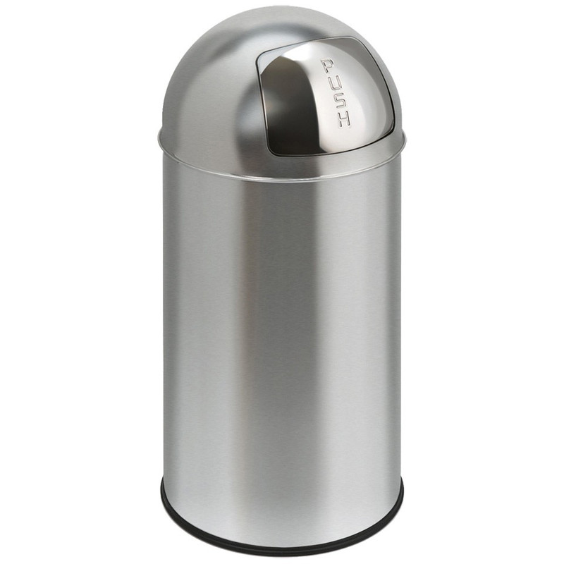 EKO pushcan afvalbak - 40 liter - chroom mat