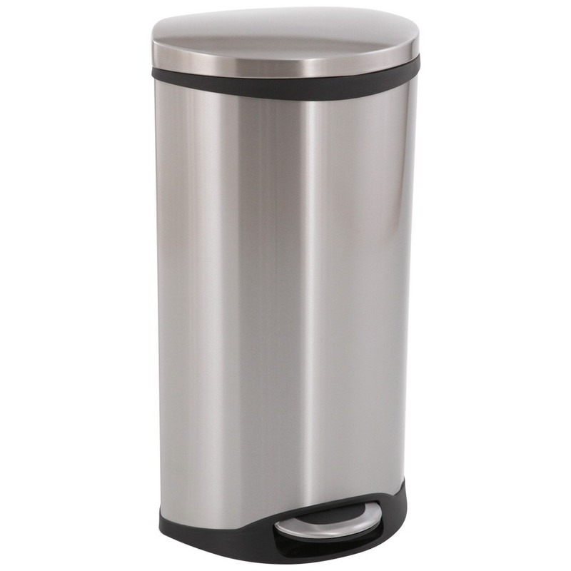 EKO pedaalemmer schelp - 30 liter - RVS mat