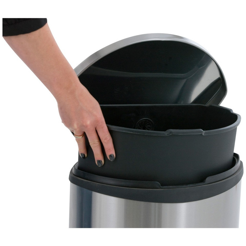 EKO pedaalemmer schelp - 30 liter - RVS mat