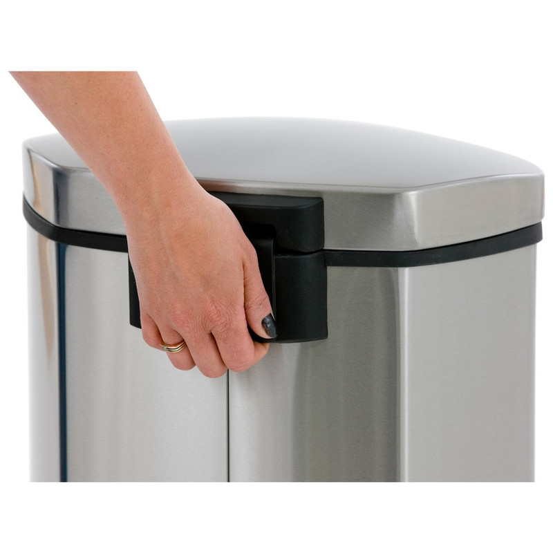 EKO pedaalemmer schelp - 30 liter - RVS mat