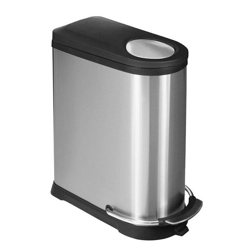 EKO recycle pedaalemmer Viva - 16+20 liter - RVS mat