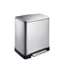 EKO recycle pedaalemmer e-cube - 10+9 liter - RVS mat