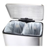 EKO recycle pedaalemmer e-cube - 10+9 liter - RVS mat