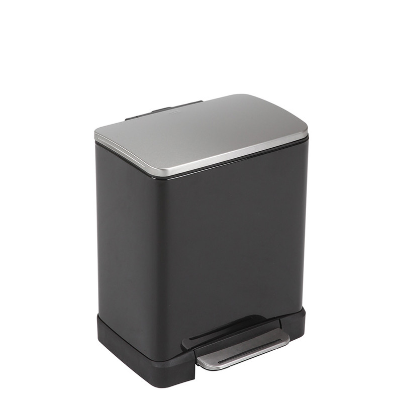 EKO recycle pedaalemmer e-cube - 10+9 liter - zwart