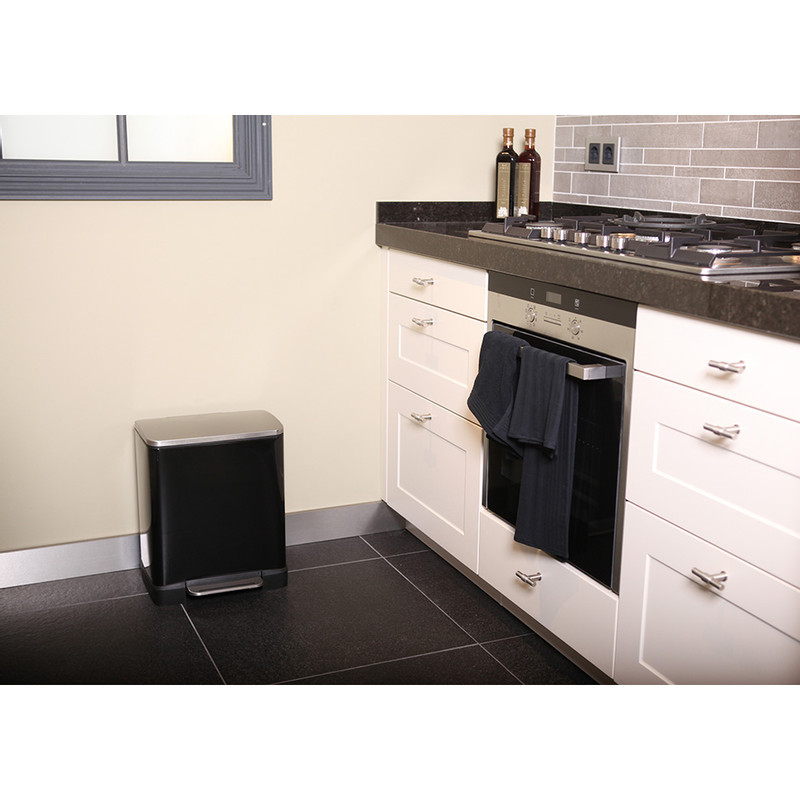 EKO recycle pedaalemmer e-cube - 10+9 liter - zwart