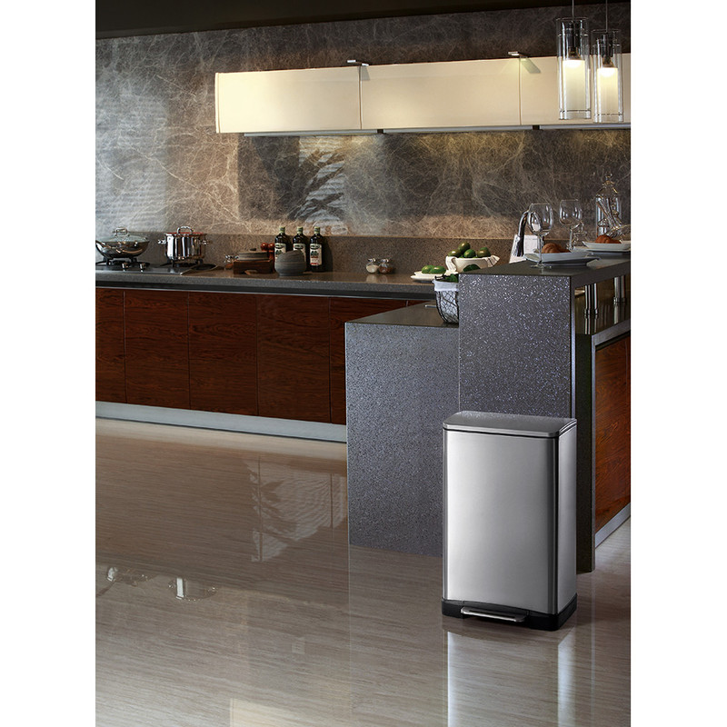 EKO pedaalemmer e-cube - 30 liter - RVS mat