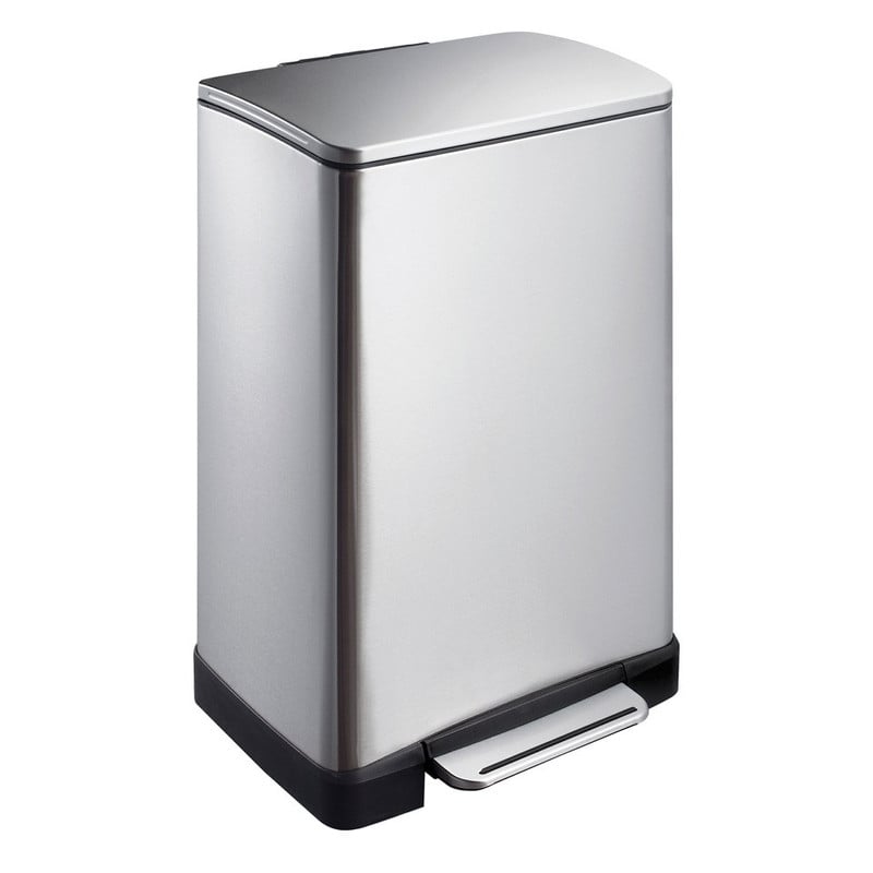 EKO pedaalemmer rechthoek - 40 liter - RVS mat 