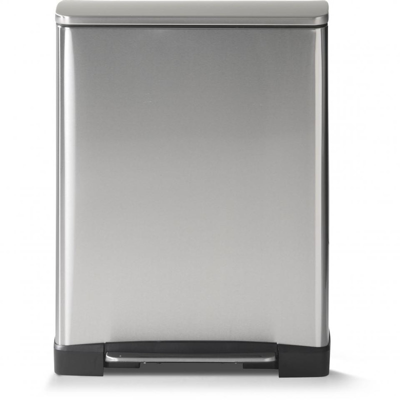 EKO duo-pedaalemmer rechthoek - 28+18 liter - RVS mat