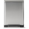 EKO duo-pedaalemmer rechthoek - 28+18 liter - RVS mat