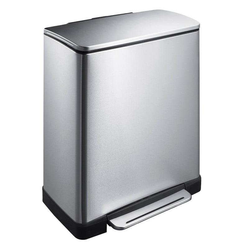 EKO pedaalemmer rechthoek - 50 liter - RVS mat 