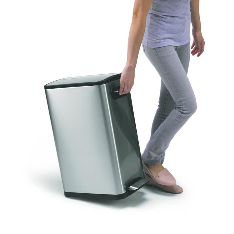 EKO recycle pedaalemmer ecofly - 20+20 liter - RVS mat