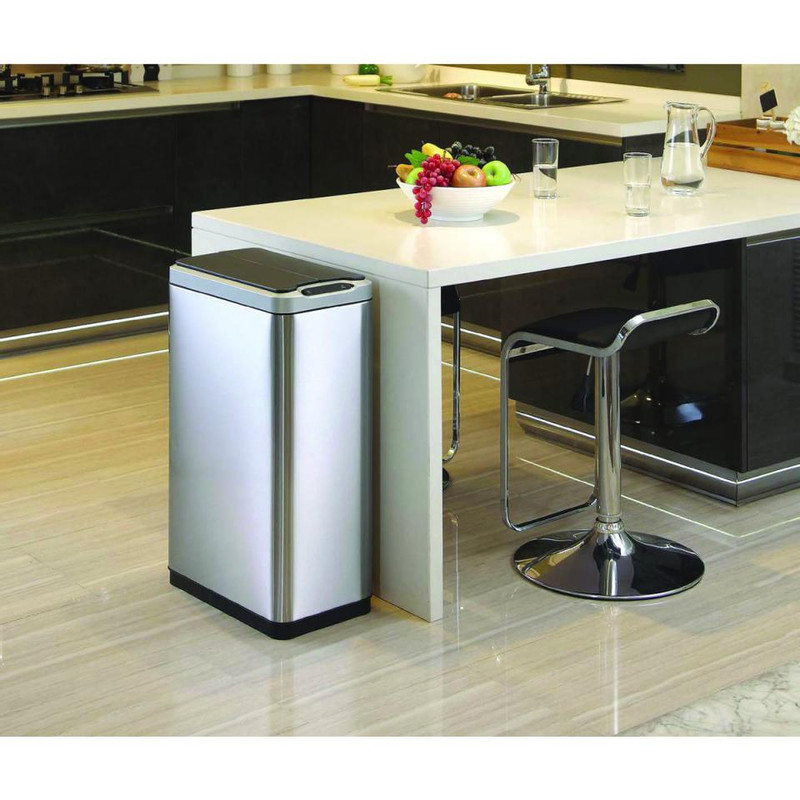 EKO recycle sensor bin phantom - 20+20 liter - RVS mat