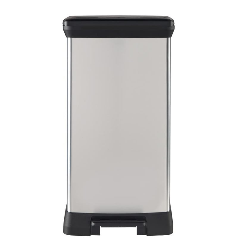 Curver decobin pedaalemmer - 50 liter - zilver/zwart