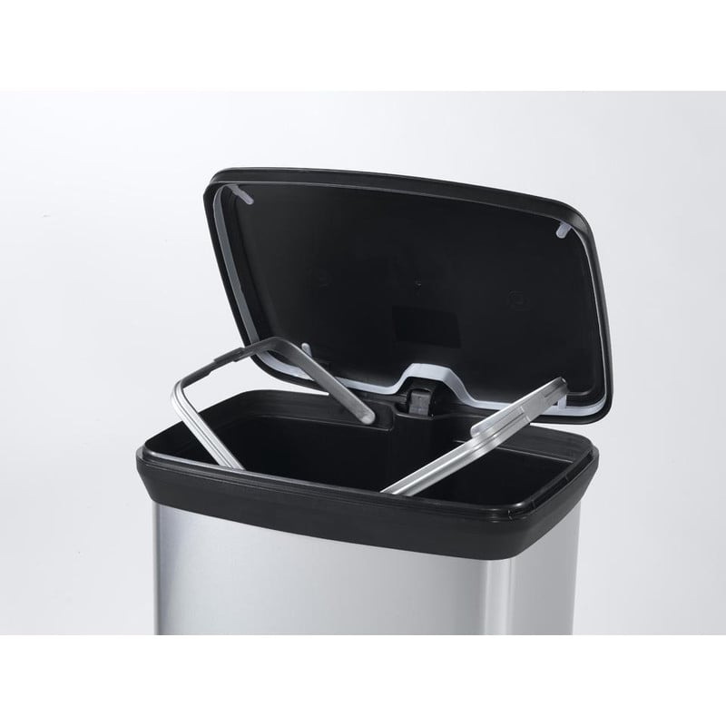 Curver decobin pedaalemmer - 50 liter - zilver/zwart