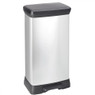 Curver decobin pedaalemmer - 50 liter - zilver/zwart