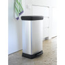 Curver decobin pedaalemmer - 50 liter - zilver/zwart