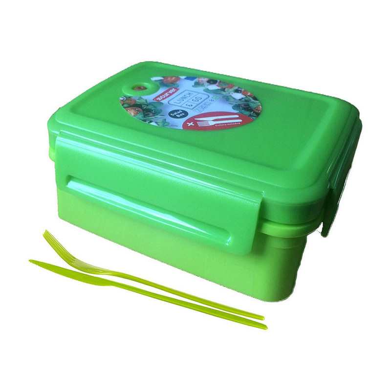 Curver lunch&go saladebox met bestek - 1.5 liter - groen