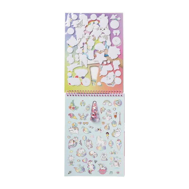 Sticker- en kleurboek eenhoorn - 26.5x36.5 cm 